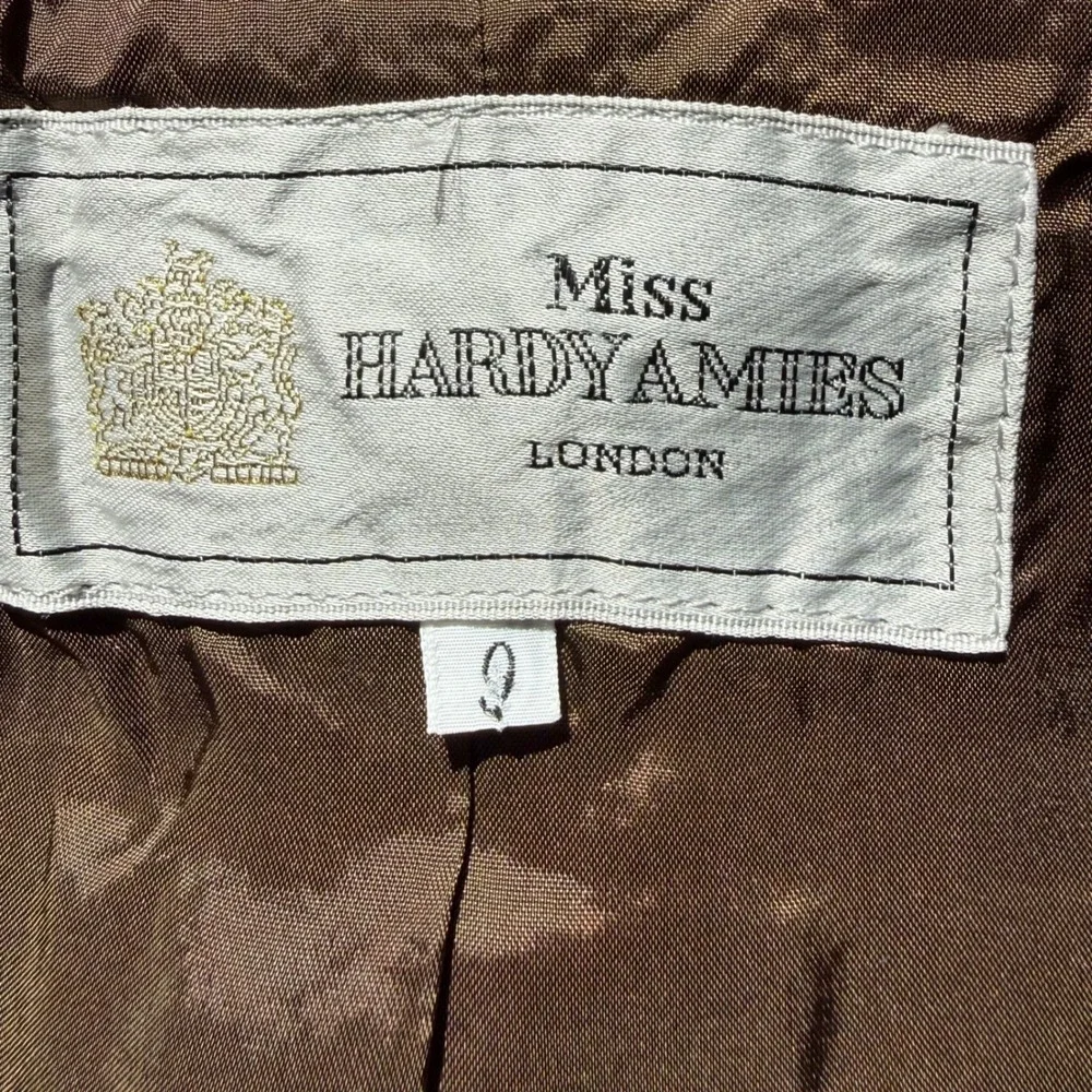Miss Hardy Amies London Vintage Abstract Tapestry Blazer Jacket Multi Color Sz 9